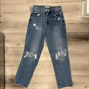 PacSun Women's Distressed Boyfriend Jeans - Blue